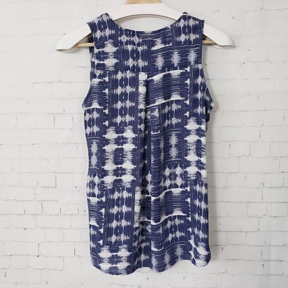 Allison Joy Evereve Sleeveless Blouse Faux Wrap Size XS Geometric Print Summer - Picture 5 of 6